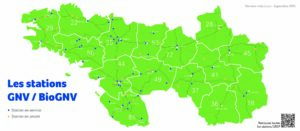 Carte des stations GNV CO septembre 2023