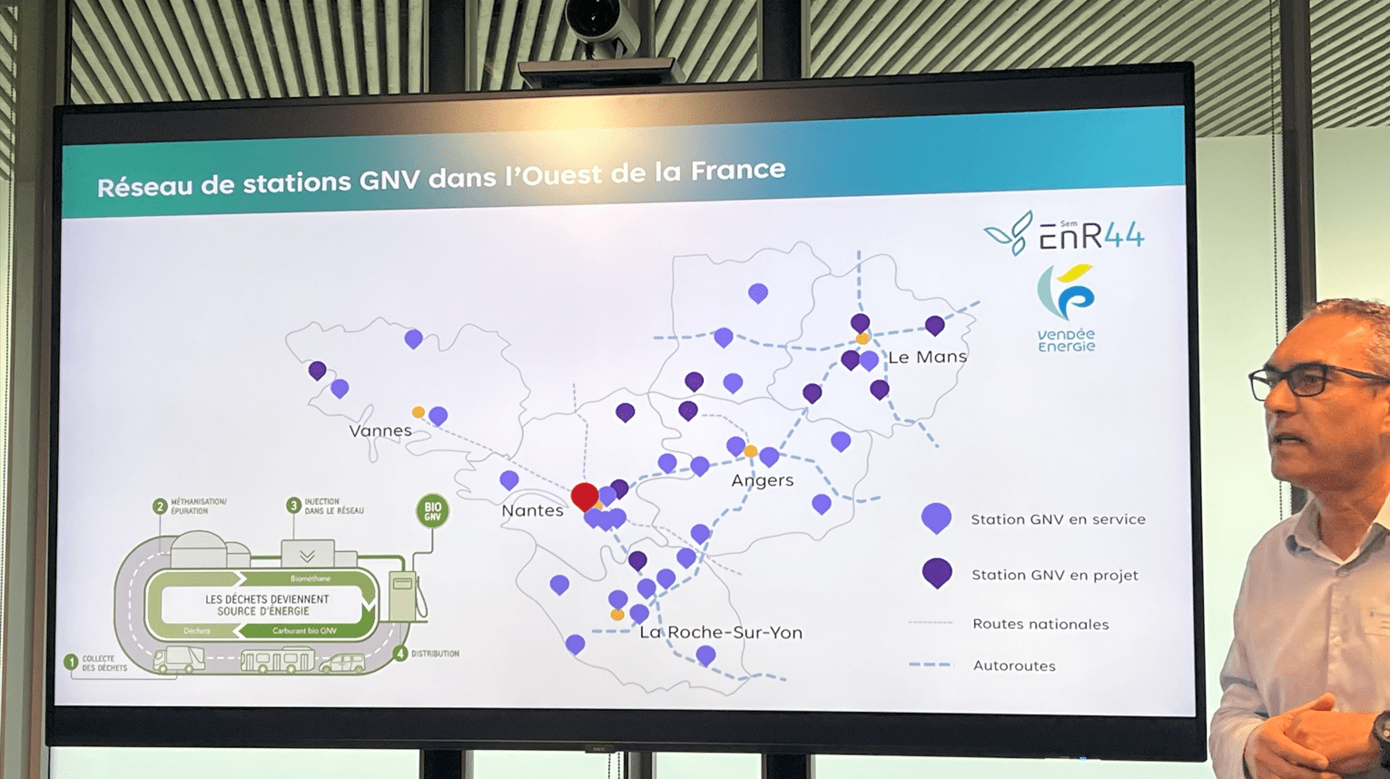 Réseau des stations GNV dans l'Ouest de la France